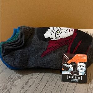 Universal Men's No-Show Socks - Gray with Red, White, Blue, Green Accents